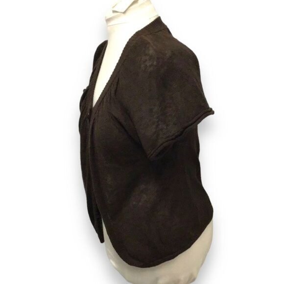 Style & Co Vintage Women’s Short Sleeve V Neck Lightweight Cardigan, size L - Picture 3 of 7